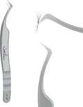 High Precision Lash Tweezers for Individual and Volume Eyelash Extensions Premium Stainless Steel Curved Fiber Tip Professional Isolation Tweezer