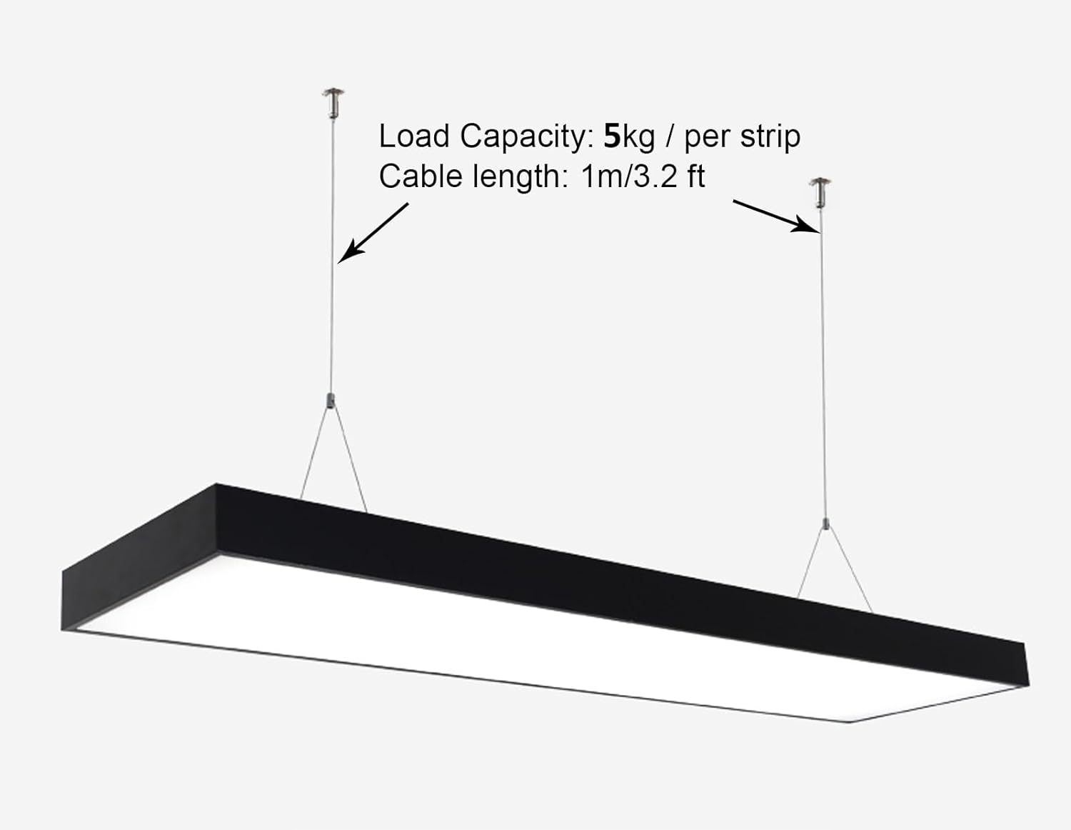 4 Pack Light Suspension Kit, 3.2 ft Adjustable Grow Light Hanger Wire, Steel Ceiling Hanging Cable for Aquarium LED Panel, Load 11 lbs Per Wire