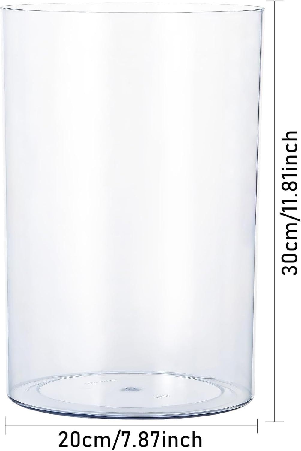 Acrylic Vase for Centerpieces, 7.9" x11.8" Clear Wide Mouth Flower Vase Cylinder Vases Round Plastic Vases for Home, Wedding Party, Decor, Flowers