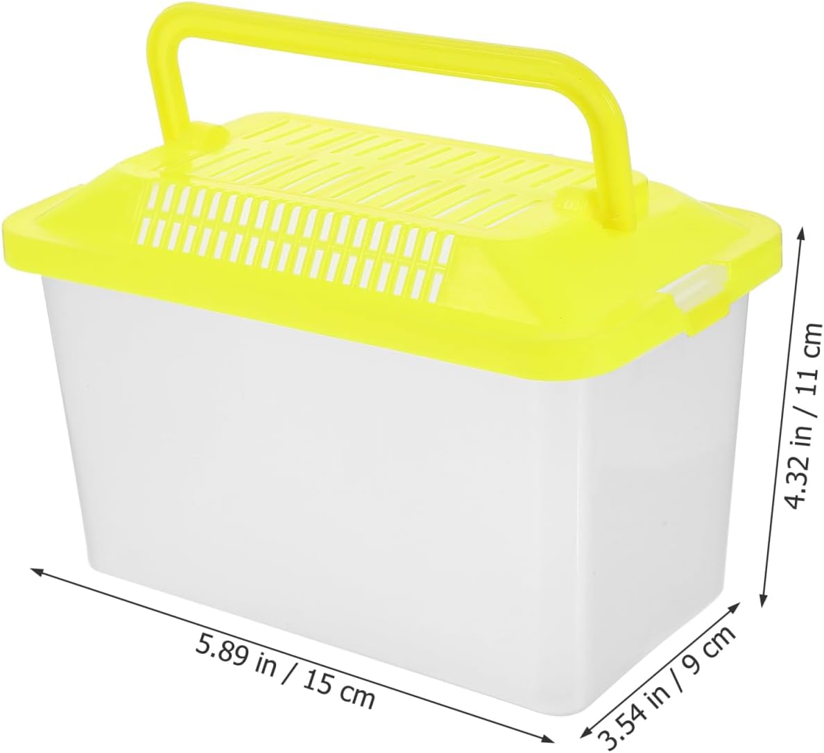 Portable Fish Tank Handheld Aquarium with Handle Transparent Turtle Box and Pet Hamster Carrier for Reptiles Tortoises and Small Pets 5.9X4.3X3.5 Inch