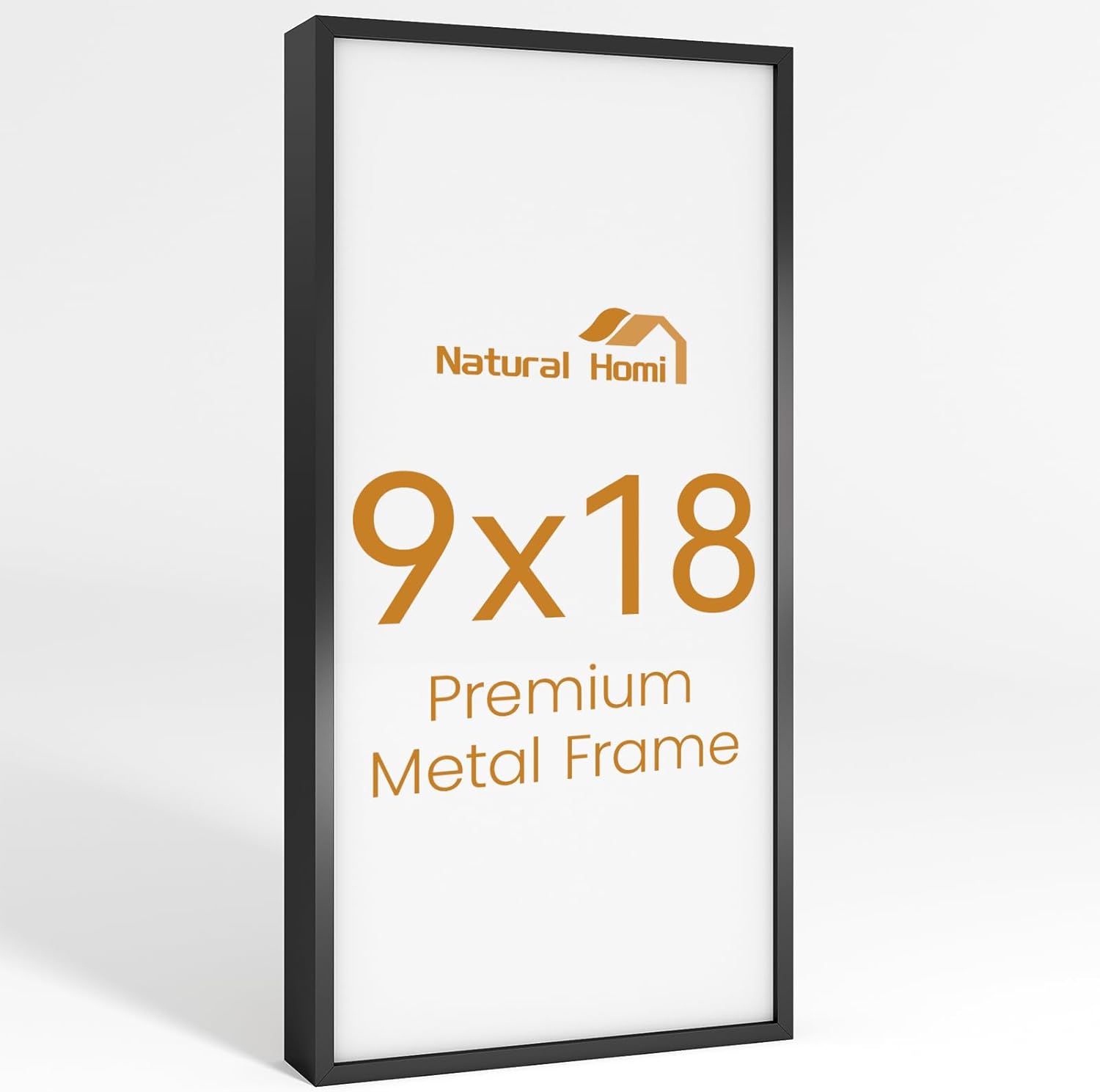 9x18 Aluminum Metal Picture Frame,Tempered Glass Black Photo Frame 9x18 for Family Photo,Posters,Art,Document to Wall Mount Horizontally or Vertically
