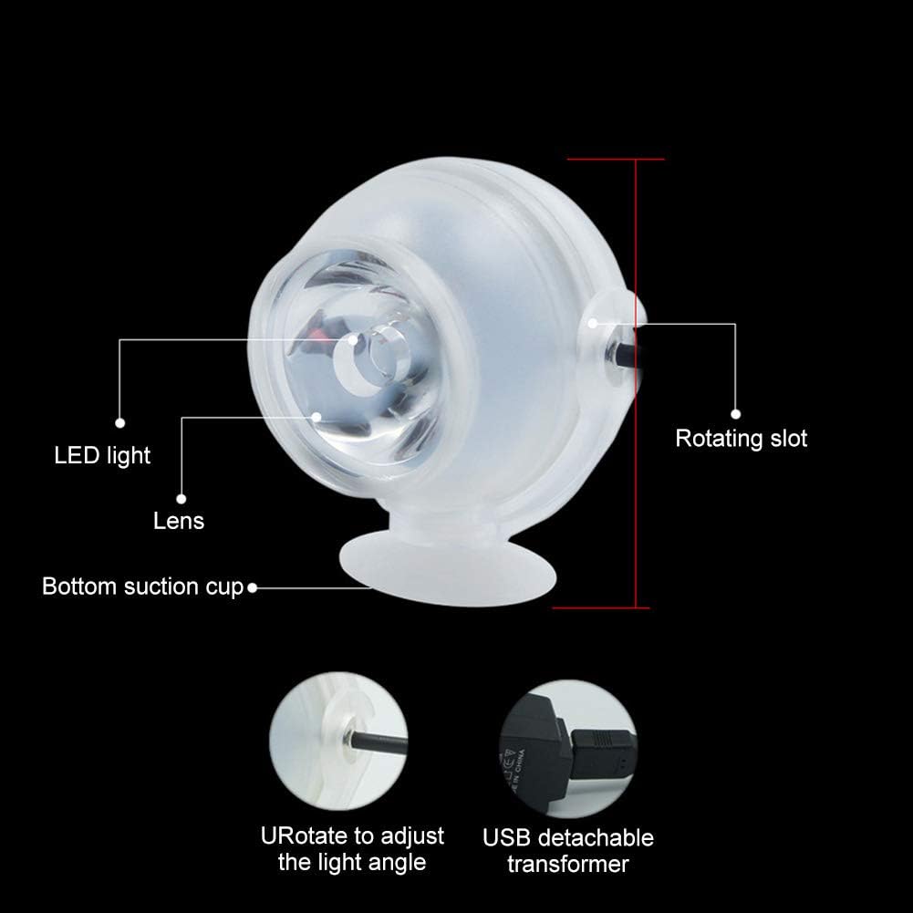 GLOGLOW Aquarium LED Light, Submersible Color Changing Fish Tank Light USB Night Spot Lamp for Freshwater Saltwater Tanks Reef Fish Decoration(Colorful)