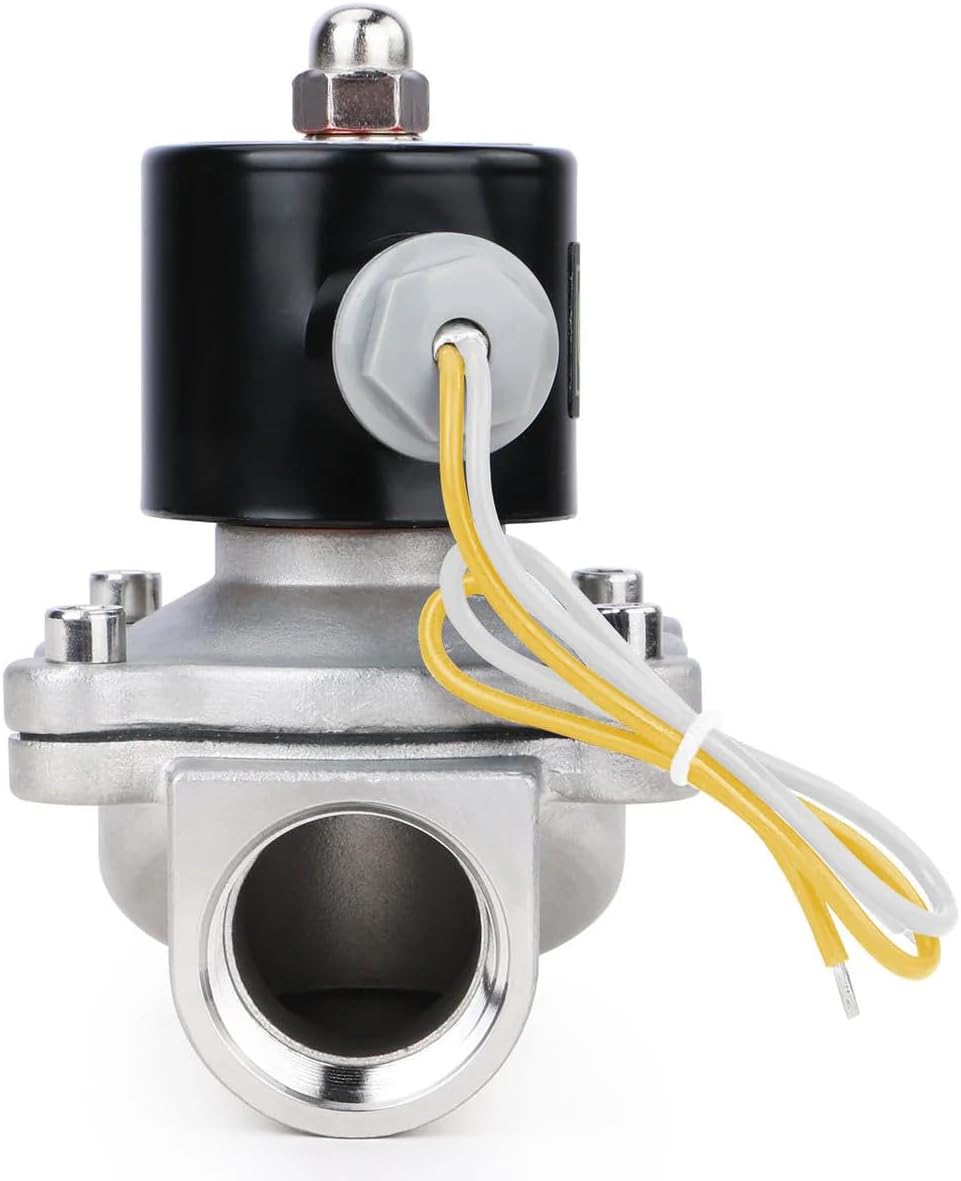 U.S. Solid 1 inch Stainless Steel Electric Solenoid Valve 110VAC Normally Closed Air Water