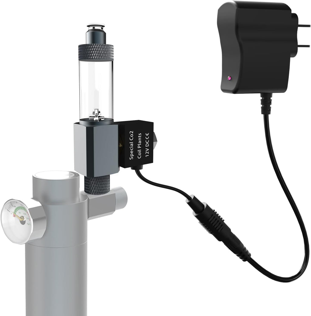 FZONE CO2 Solenoid Valve with Adapter for Desktop Aquarium CO2 System