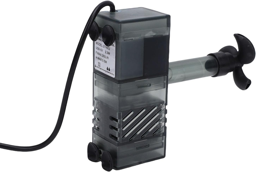 Zerodis USB Filter Filters Power Fish with Multiple Function Low Noise Powerful Pump Canister for Aquarium Pond USB Water High Efficiency
