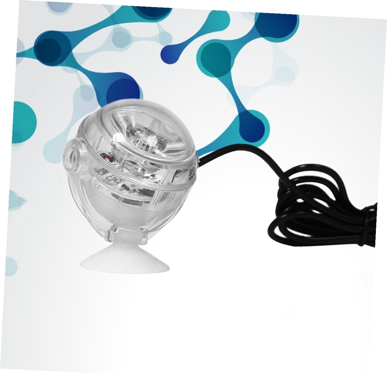 Generic Submersible Aquarium LED Spotlight with Convex Lens and Suction Cup Decorative Fish Tank Light for Fresh and Sea Water Color Changing LED Lamp US Plug