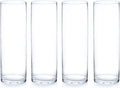 Enova Floral Clear Glass Flower Vase, 4W x 12H Inches Cylinder Vase, Pillar Candle Floating Candle Holders, Tall Cylinder Glass Vase for Flowers, Round Glass Vase for Home Decor, Wedding (Pack 4)