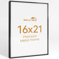 16x21 Aluminum Metal Picture Frame,Tempered Glass Black Photo Frame 16x21 for Family Photo,Posters,Art,Document to Wall Mount Horizontally or Vertically