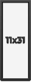 11x31 Shadow Box Frame Black | 1 Inch Deep Solid Wood Shadowbox Display | UV Resistant Acrylic Plexiglass, Acid Free Backing, Hanging Hardware | Dugan Picture Frame Style