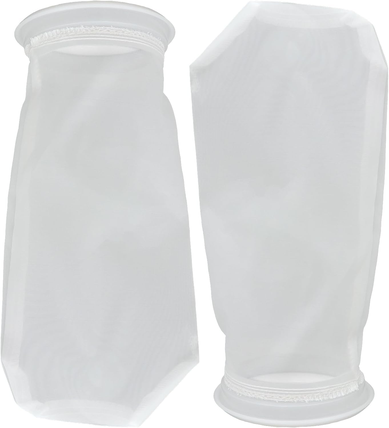 AQUA KT Aquarium 200um Micro Nylon Filter Sock Bag 4 Inch Ring Diameter 10 Inch Length for Fish Tank Filter System, Pack of 6