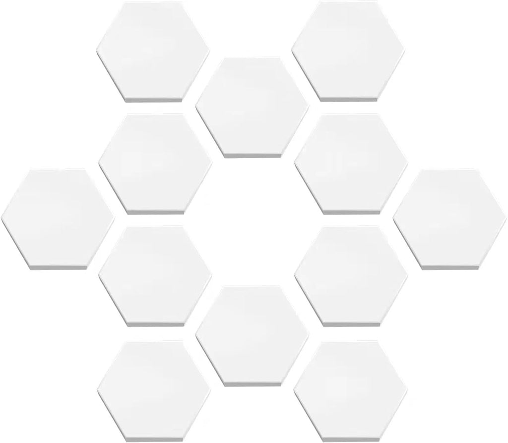 Ceramic White Coral Frag Plugs Base, Round/Hexagon 50mm, 12pcs