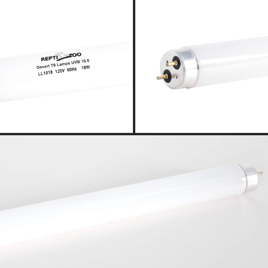 REPTI ZOO Reptile 18W 10.0 UVB Fluorescent Bulb Lamp Desert T8 Bulb 24 Inches