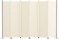 Kokorona 6 Panel Room Divider, 6FT Tall Folding Privacy Screen Wall Dividers, Portable Privacy Screen Freestanding Room Divider for Room Separation, Included - Cover Strips, Beige, 120''W x 72''H