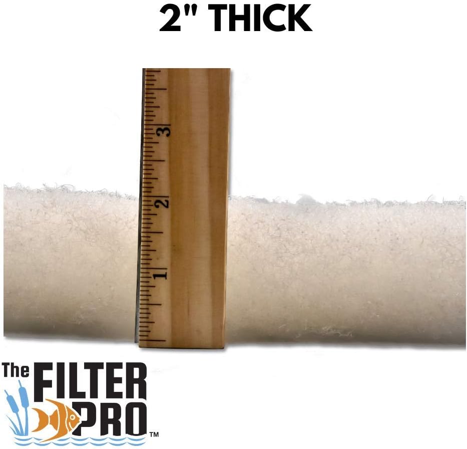 Beige Coarse Filter Media, 2" Thick, 14" x 56" Roll, Perfect for Aquariums, Ponds or Water Gardens, Made in USA
