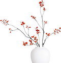 Artificial Plants Faux Greenery Eucalyptus Stems,Faux Branches for Vase Filler,Artificial Ficus Twig Branches Stems for Shop Garden Office Home Décor (6, Stem01-Red)