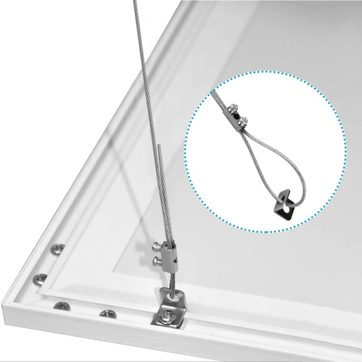8 Pack 3.2 ft Ceiling Light Suspension Cables Kit, Adjustable Length Steel for Hexagon Garage Light, LED Panel, Aquarium Lights
