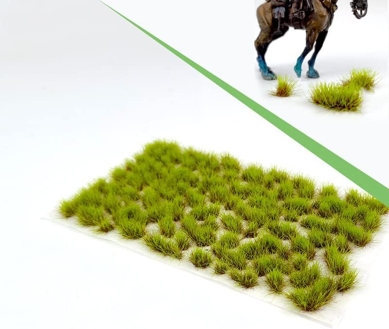 190 Pcs Static Grass Model Grass Tufts Railway Artificial Grass Miniature Grass Tuft Terrain Kit for DIY Model Railway Fairy Garden Diorama Scenery (Set B)