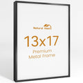 13x17 Aluminum Metal Picture Frame,Tempered Glass Black Photo Frame 13x17 for Family Photo,Posters,Art,Document to Wall Mount Horizontally or Vertically