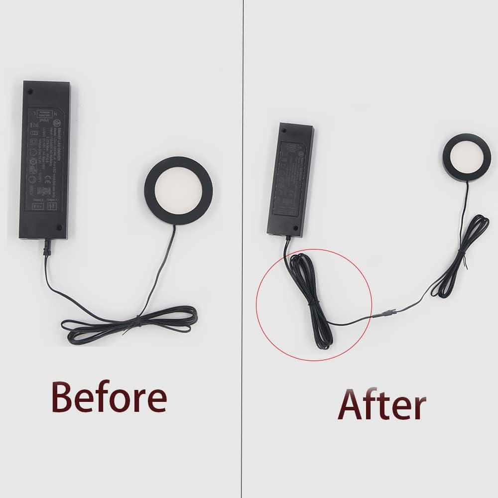 VST 6.56 ft Flexible Extendable Cables with 12V JST Connector Male and Female 12V Puck Lights, Led Strip Light, 12V Driver