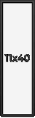 11x40 Shadow Box Frame Black | 1 Inch Deep Solid Wood Shadowbox Display Frame | UV Resistant Acrylic Plexiglass, Acid Free Backing, and Hanging Hardware | Dugan Picture Frame Style