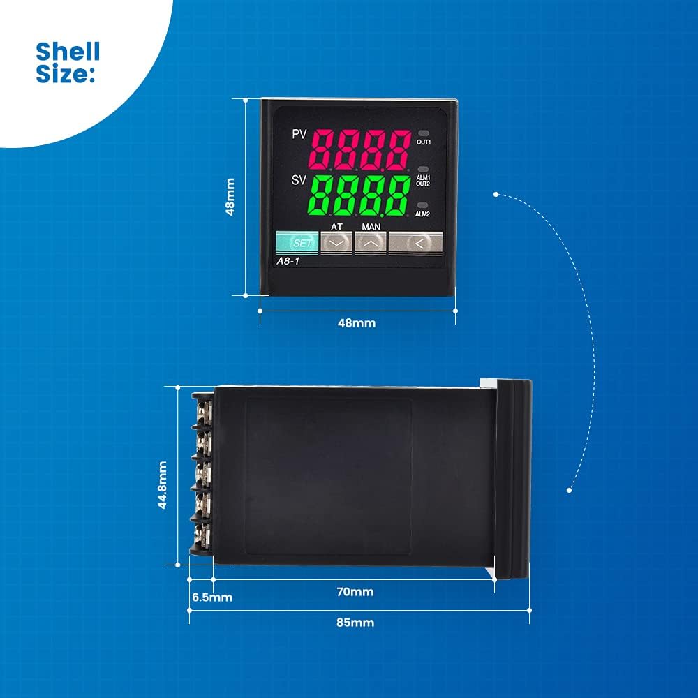 PID Temperature Controller Kit, CGELE Voltage AC 100~240V Comes with SSR 40DA Solid State Relay, K Type Thermocouple Sensor, and Black Heat Sink