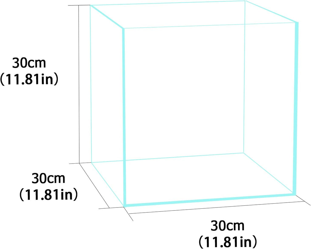 Fzone 7 Gal Rimless Low Iron Fish Tank Nova Clear Ultra-White 45° Mitered Edges Translucent Glass Anata Series Aquarium w/Black Foam Leveling Mat(S30C)