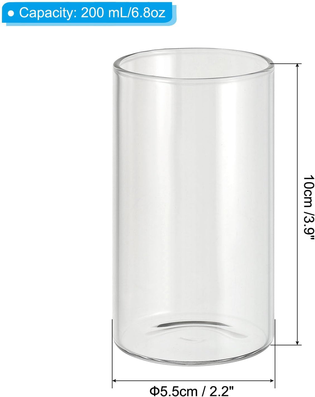 PATIKIL Clear Glass Cylinder Vase, 3.9" Tall and 2.2" Dia Tabletop Flowers Vase Floating Candle Holder Vase for Home Decor Wedding Centerpieces(6.8oz)