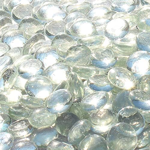 Reflective Fire Pit Glass Beads - Professional Grade Fire Glass for Fire Pit - 3/4" Firepit Glass Rock - Glass Stones - Gas & Propane Fireplace Glass (20 Pound, Clear)