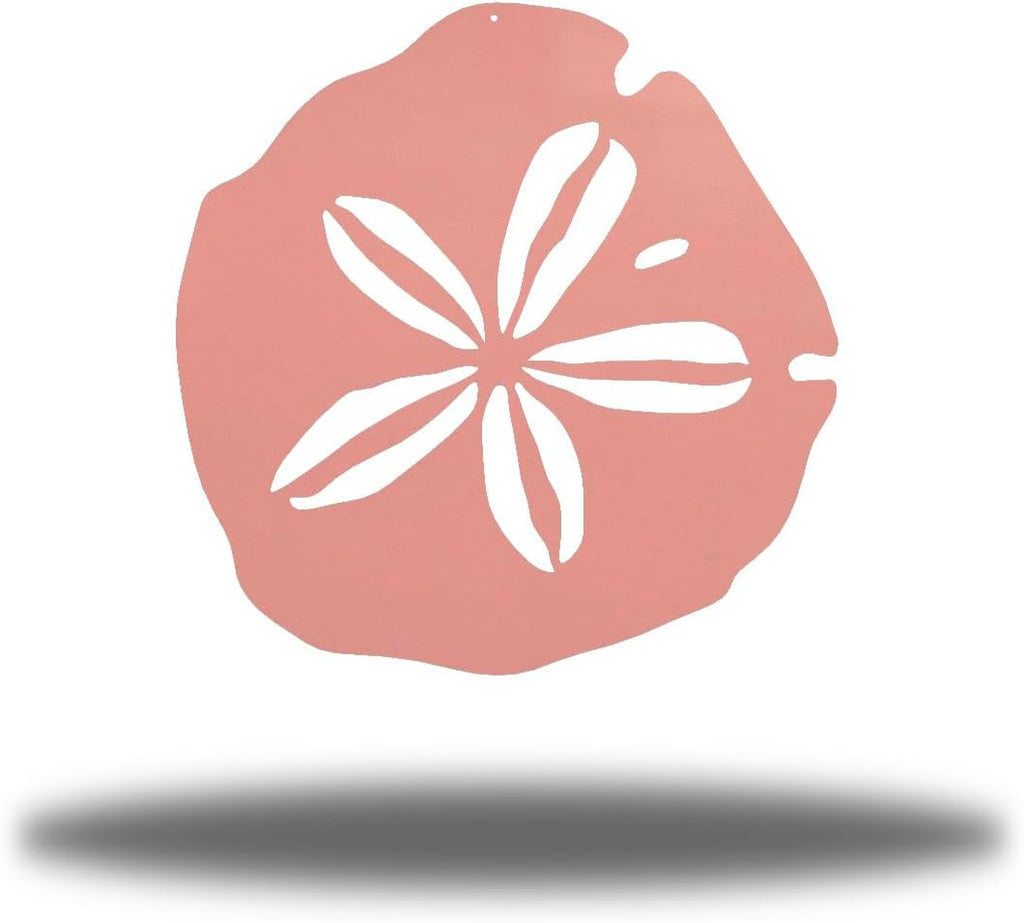 Riverside Designs Coastal Sand Dollar Ocean Beach Metal Art Steel Wall Décor (18", Pink)