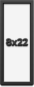 8x22 Shadow Box Frame Black | 1 Inch Deep Solid Wood Shadowbox Display | UV Resistant Acrylic Plexiglass, Acid Free Backing, Hanging Hardware | Dugan Picture Frame Style