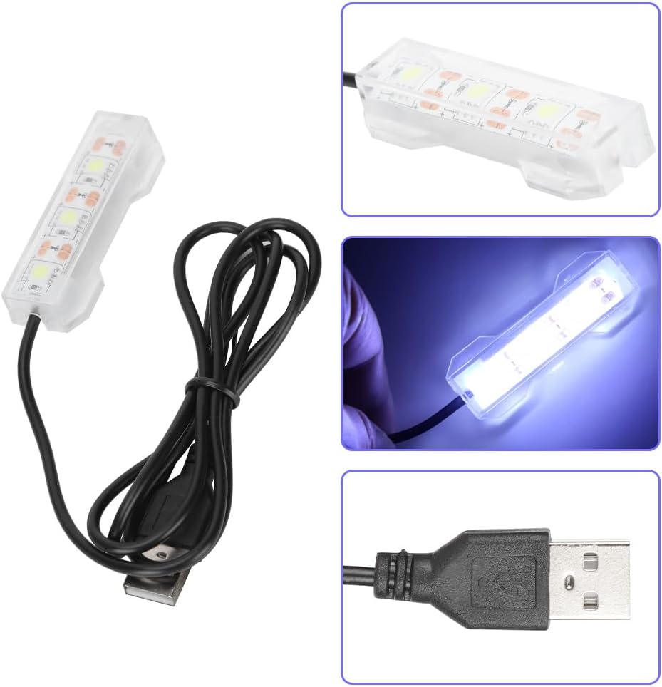 Small Aquarium Light, USB Fish Tank Light Water Plant Light Bar Desktop Mini Decoration LED Lamp for Office Desk Planted Freshwater Saltwater Betta Micro Landscape Daily Lighting Cold White