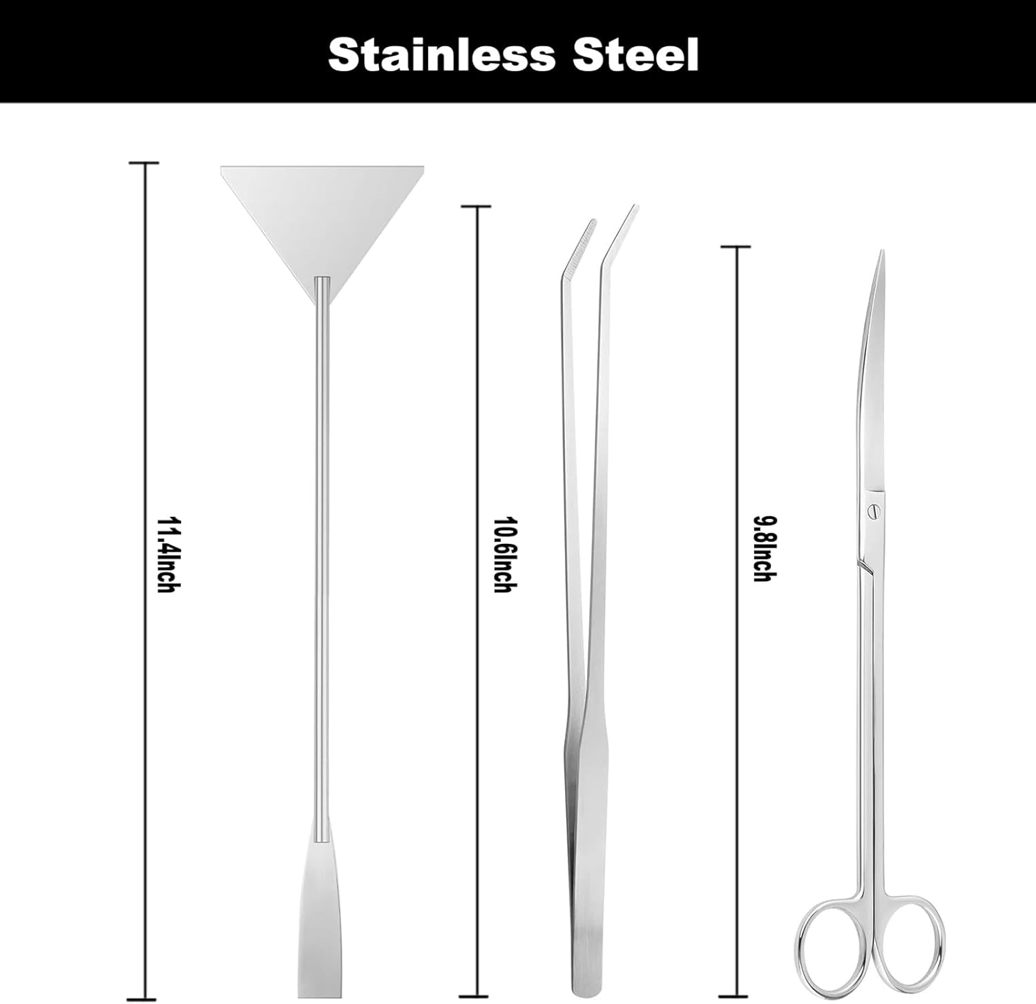 Carefree Fish 7IN1 Aquarium Cleaning Tools Long Handle Adjustable Length 18~24Inch Fish Tank Cleaner Kit Algae Scraper Scrubber Brushes Set Plant Scissor Long Tweezer