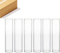 WGVI Hurricane Candle Holder Sleeve, Wide 2.5", Height 14", Clear Glass Cylinder Candleholder, Chimney Tube, Open Ended Candle Shade, 6 Pieces Bulk