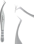 High Precision Lash Tweezers for Individual and Volume Eyelash Extensions Premium Stainless Steel Curved Fiber Tip Professional Isolation Tweezer
