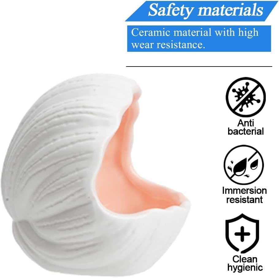 RUIAN Cute Aquarium Decorations Ceramic Conch Shell-Shaped House Thematic Betta Fish Tank Accessory Decor Ornament Hideout Cave for Fish Playing or Hiding,Hamster House,Craft Projects (Pink)