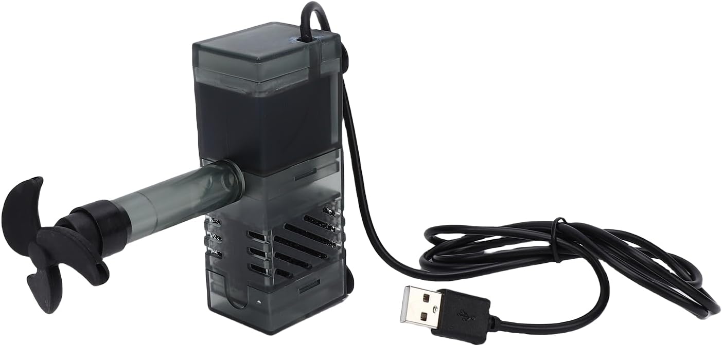 Zerodis USB Filter Filters Power Fish with Multiple Function Low Noise Powerful Pump Canister for Aquarium Pond USB Water High Efficiency