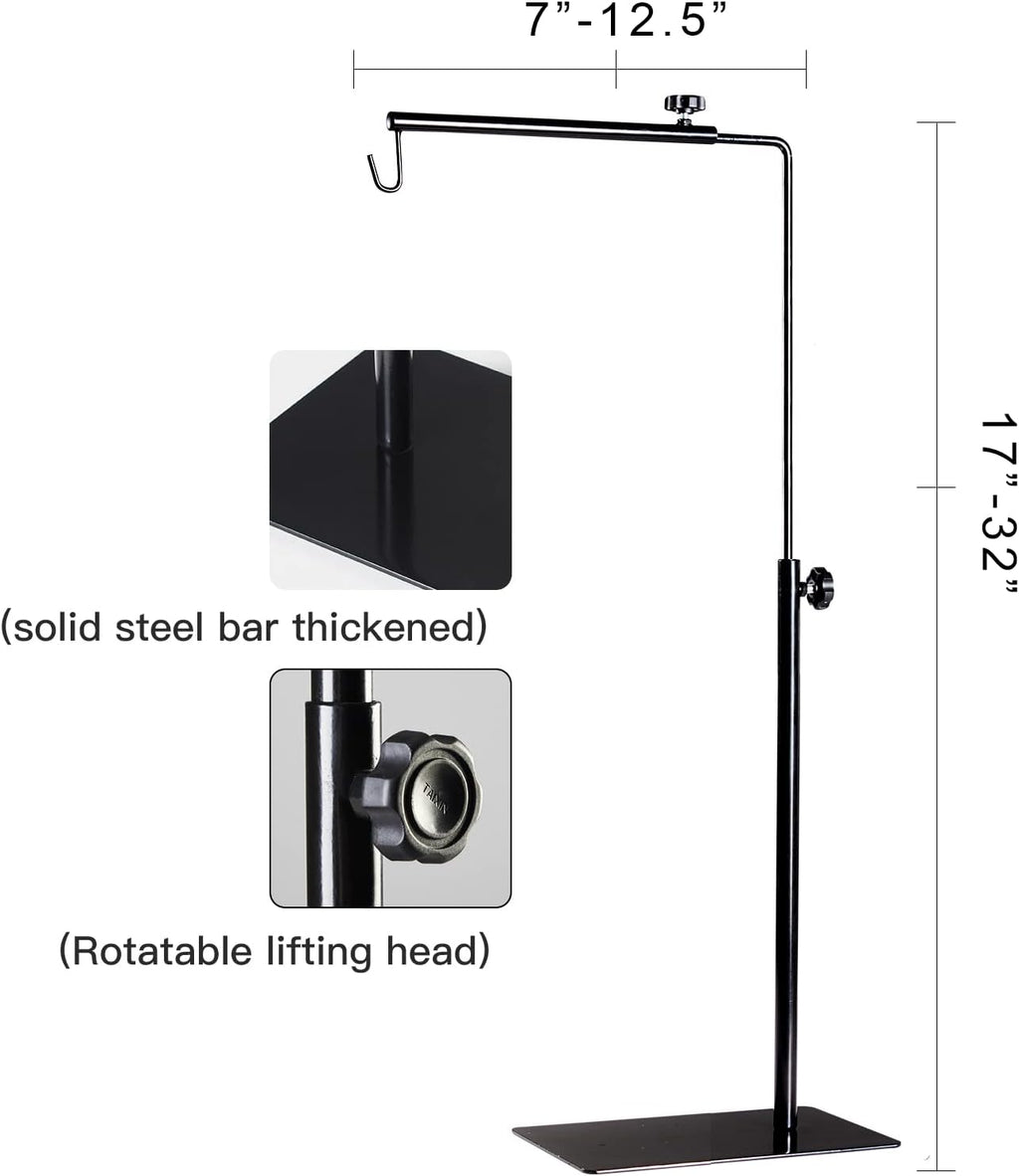 BETAZOOER Reptile Lamp Stand Adjustable 15-31 Inch Floor Light Holder Lamp Hanging Bracket Metal Support for Reptile Glass Terrarium Heating Light