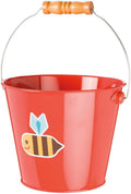 Toysmith Kids Gardening & Beach Bucket – 5″ Metal Pail with Grippable Handle | Assorted Bee & Beetle Colors | Durable Steel for Outdoor Play - 1 Count