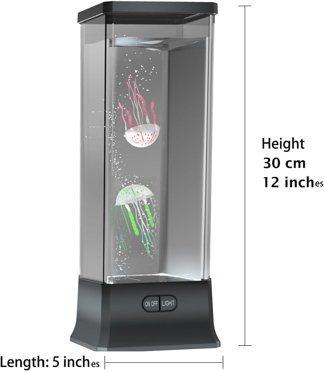 COLORLIFE Electric Jellyfish Tank Table Lamp with Color Changing Light Gift for Kids Men Women Home Deco for Room Mood Light for Relax(Black)