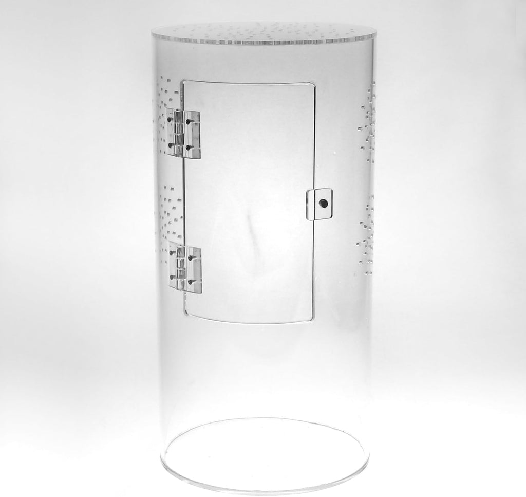 NANEEZOO Acrylic Tarantula Enclosure Jumping Spider Enclosure with Front Opening Door Micro Habitat Terrarium for Small Tree Dwelling Reptiles, Spiders & Invertebrates