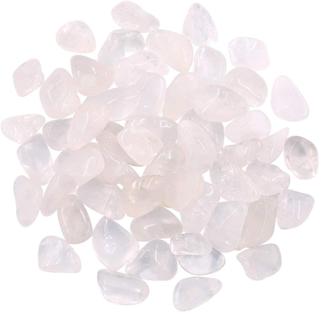 Hilitchi 1lb Bulk Large Natural Tumbled Polished Brazilian Stones Gemstone Healing Crystals Quartz for Wicca, Reiki, and Energy Crystal Healing (Rock Crystal (B))
