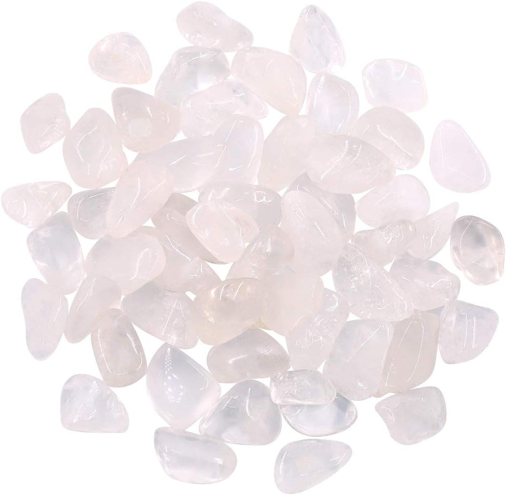 Hilitchi 1lb Bulk Large Natural Tumbled Polished Brazilian Stones Gemstone Healing Crystals Quartz for Wicca, Reiki, and Energy Crystal Healing (Rock Crystal (B))