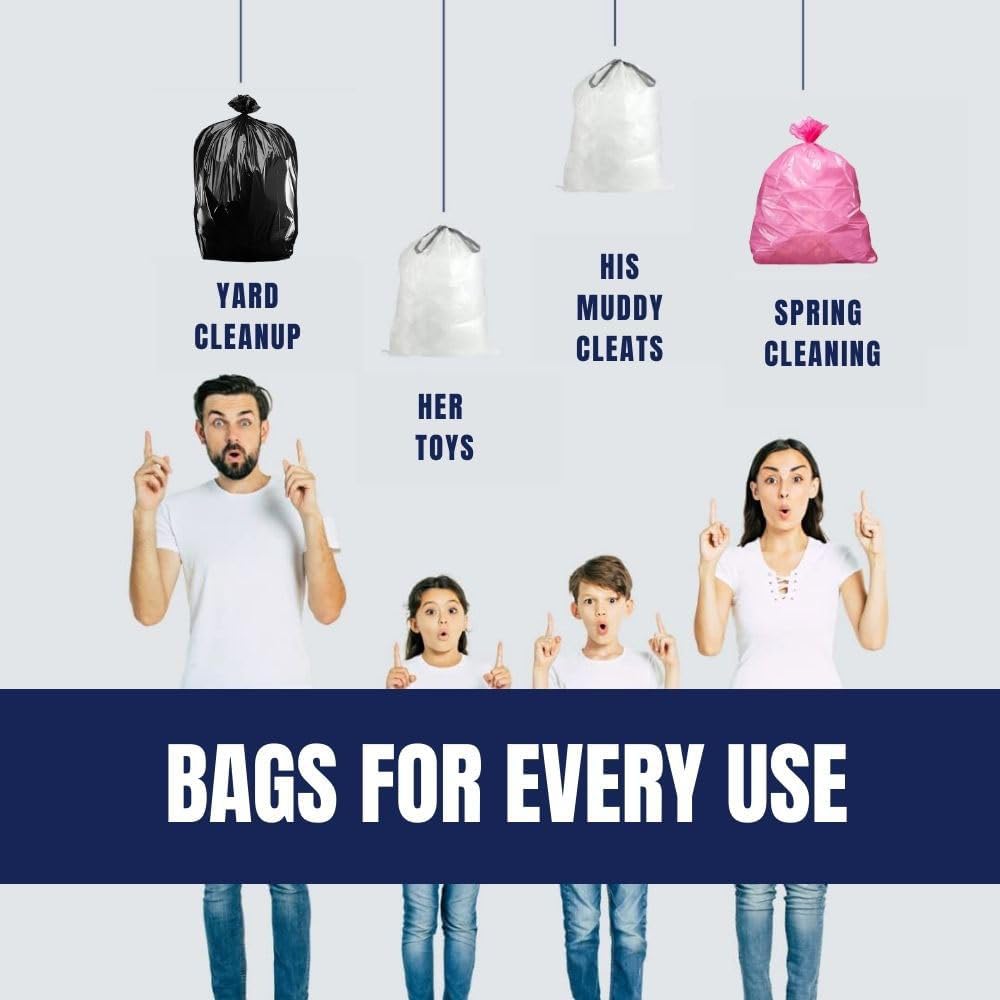 Plasticplace 12-16 Gallon Trash Bags │ 1.2 Mil │ Pink Garbage Can Liners │ 24” x 31” (250 Count)
