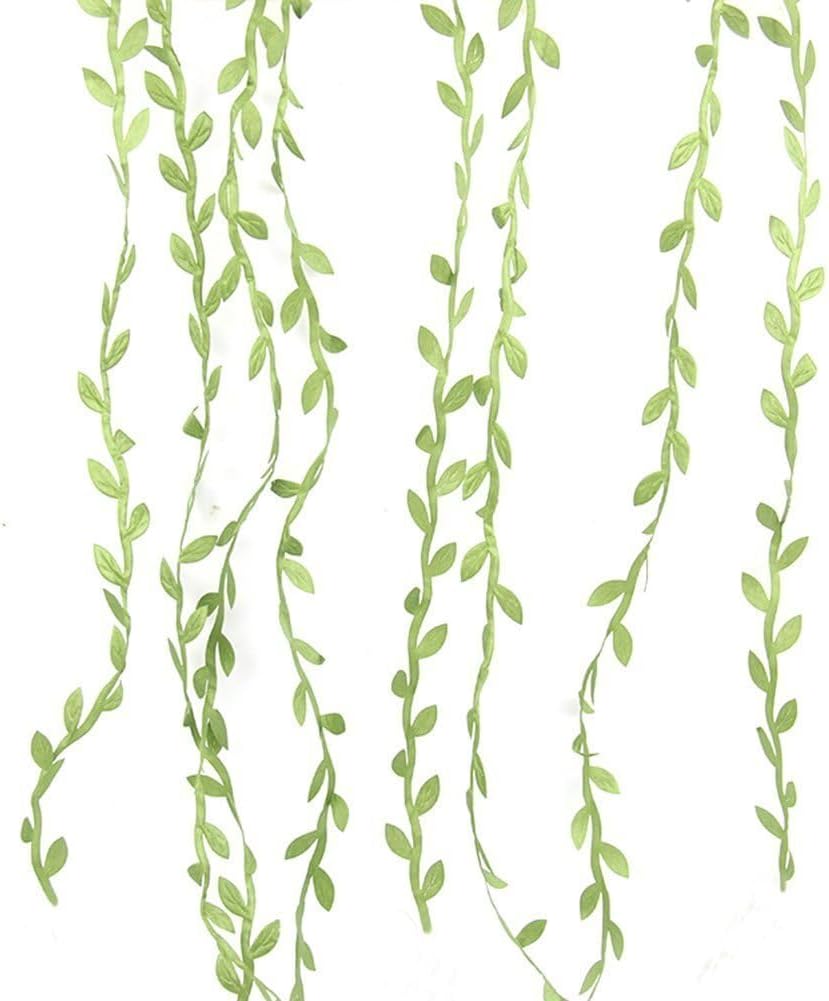 66 ft Leaf Ribbon, Artificial Eucalyptus Garland Rattan Leaf String, Decorative Jungle Wild Plant Green, Suitable for Baby Shower Home Wedding Party Balloon Garland Wreaths DIY Christmas Craft