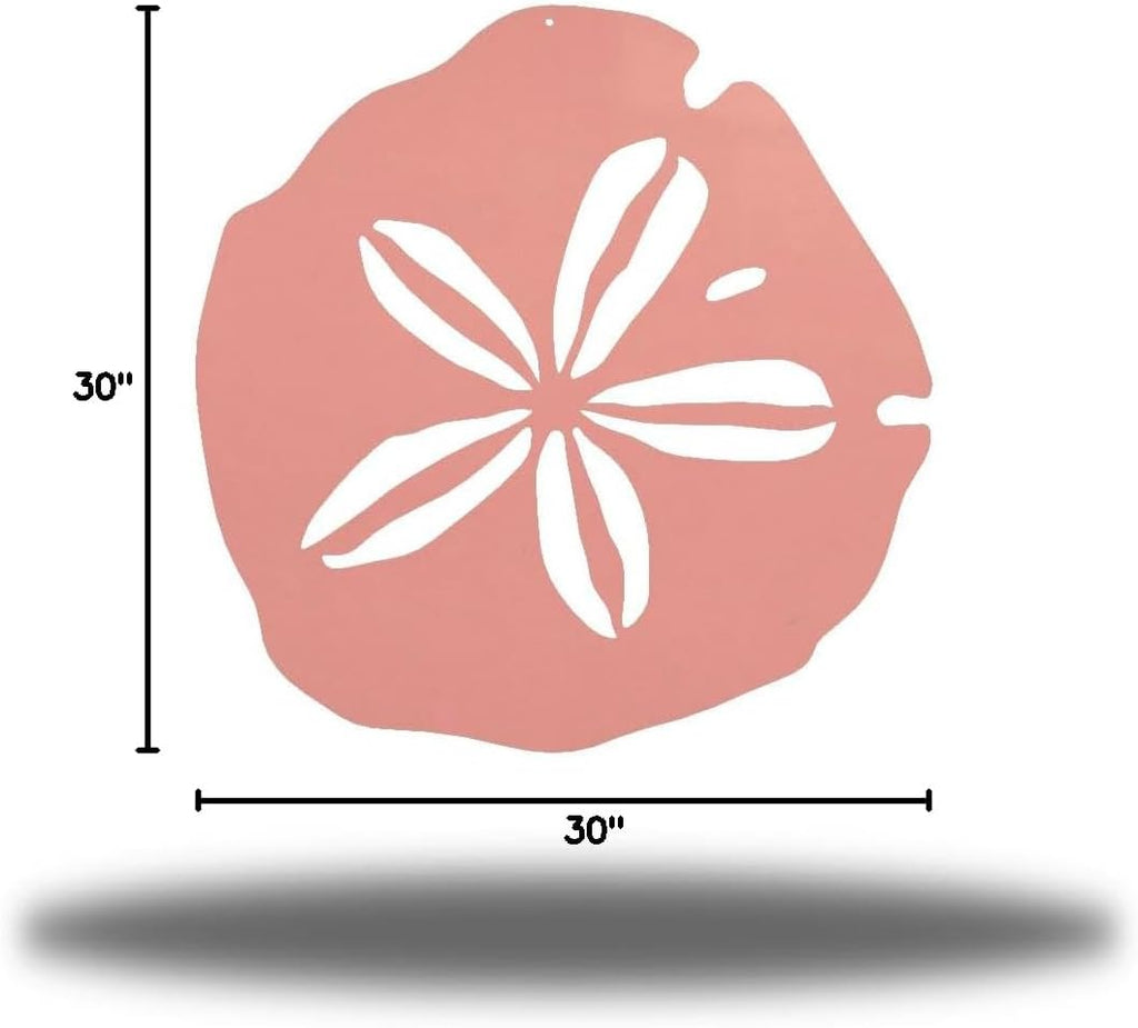 Riverside Designs Coastal Sand Dollar Ocean Beach Metal Art Steel Wall Décor (30", Pink)