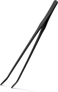 Mandala Crafts 15 Inches Black Stainless Steel Curved Aquarium Tweezers for Aquatic Plants – Long Aquascape Forceps for Fish Tanks, Hospital Tanks, Goldfish Bowls, and Terrariums