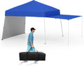 Tangkula 10x9.2 Ft Pop up Canopy with Sidewalls, UPF50+ Outdoor Tent with 8 Stakes, 4 Wind Ropes, Carry Bag, Portable Canopy Tent with Awnings for Camping, Patio, Market