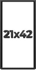 21x42 Shadow Box Frame Black | 1 Inch Deep Solid Wood Shadowbox Display Frame | UV Resistant Acrylic Plexiglass, Acid Free Backing, and Hanging Hardware | Dugan Picture Frame Style