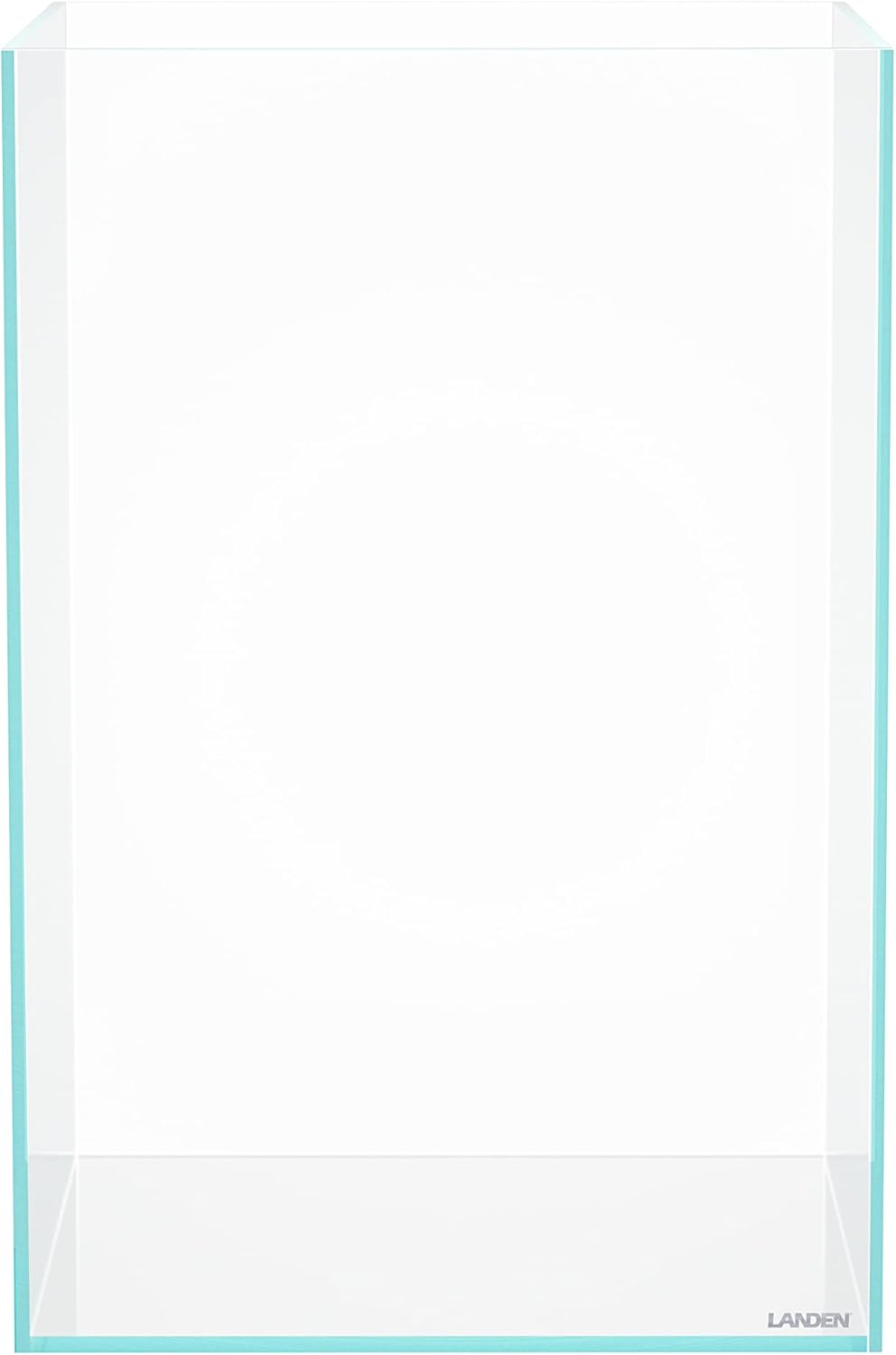 LANDEN Tall Tank, Rimless Low Iron Tank 10GAL 11.8" L × 11.8" W × 17.7" H (30X30X45) cm Small Aquascape Fish Tank, Vertical Aquascape Tank, Black Leveling Mat Included