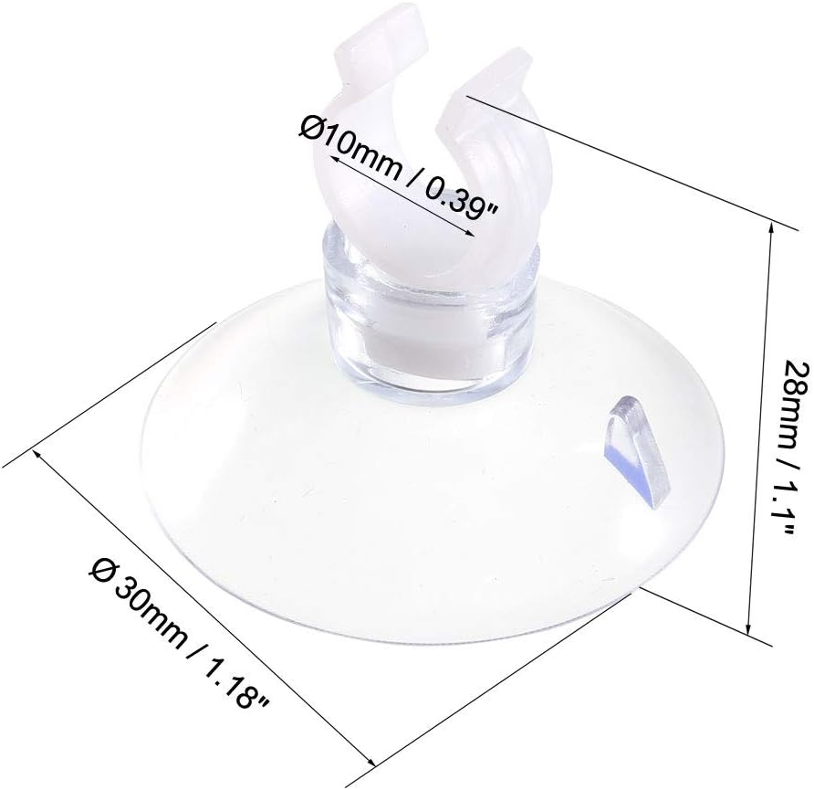 uxcell Aquarium Suction Cup Clips Airline Tube Holders Clamps for Fish Tank Clear 10mm 12Pcs